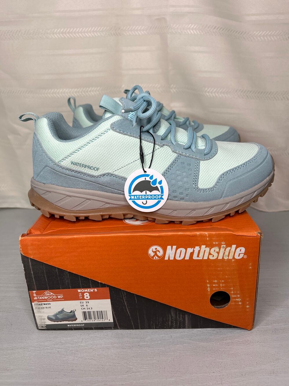 Northside Stanwood Waterproof Hiking Shoes Glacier Blue Womens Size 8